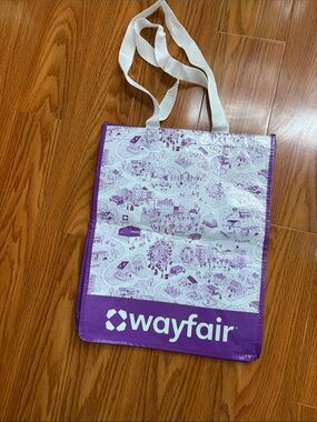 Wayfair Purple with White Handles Atlanta Reusable Tote Bag
